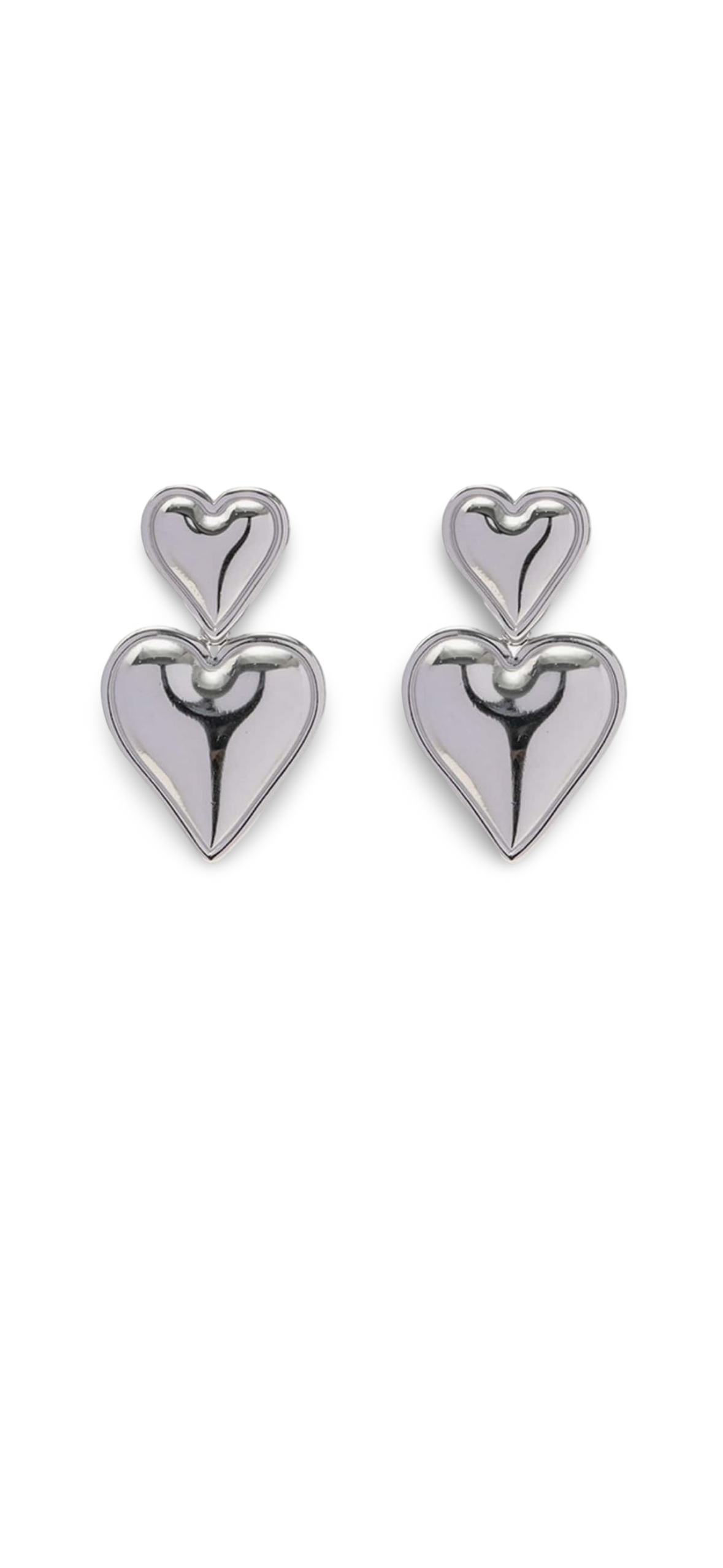 Silver heart earrings