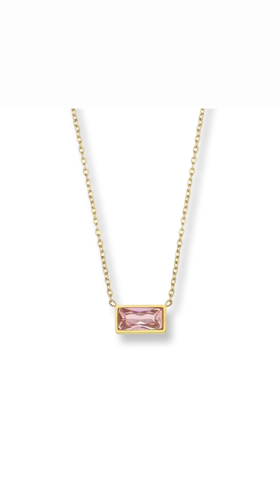 Pink gem necklace