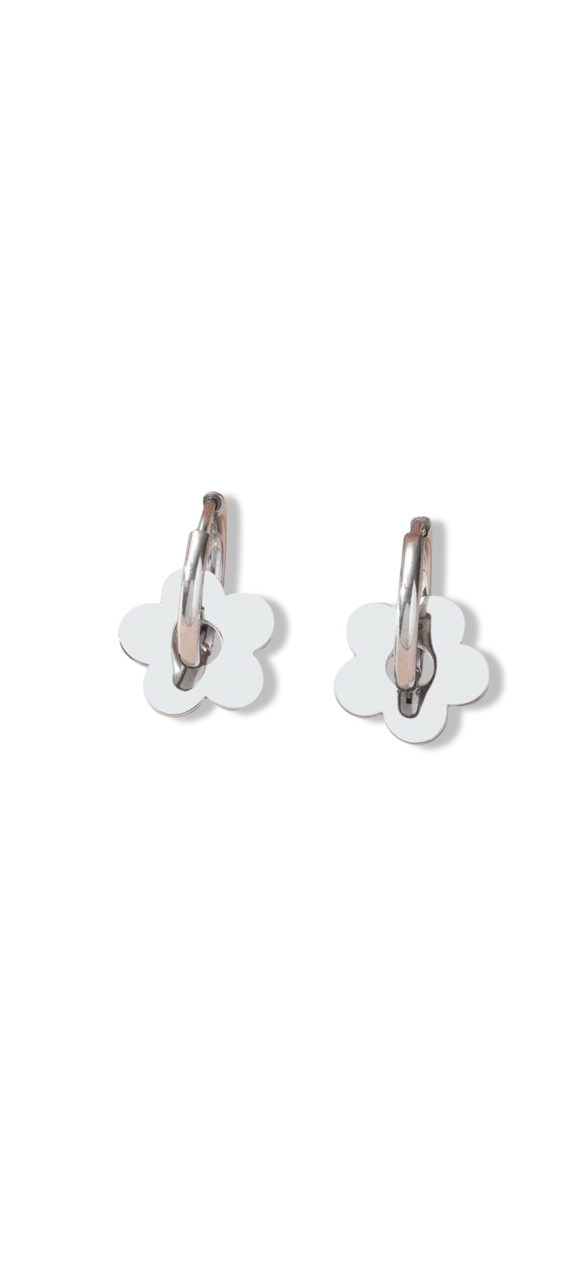 Silver flower earrings