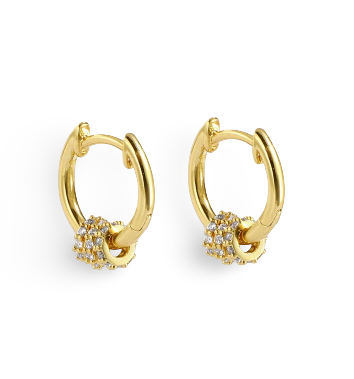 Mini Pavé Charm Hoops