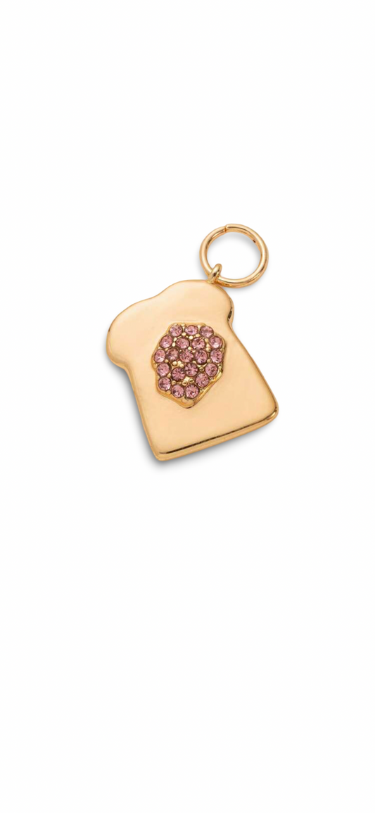 Pink and gold toast charm