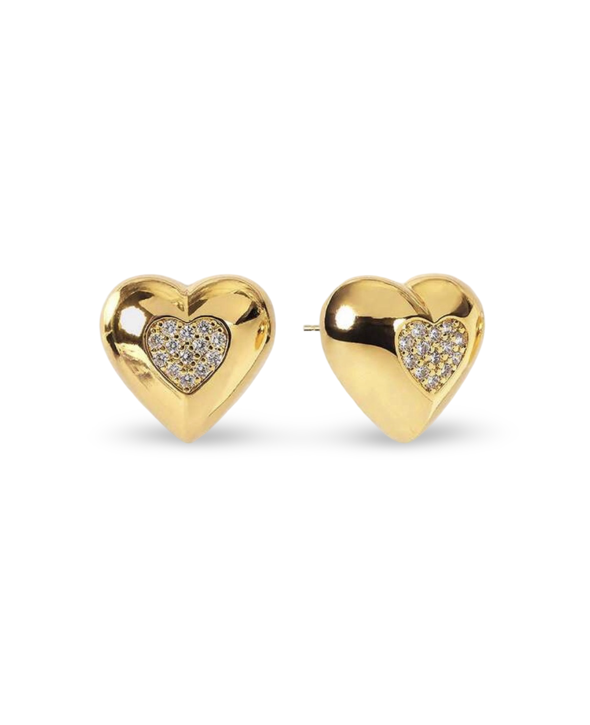 Golden heart studs