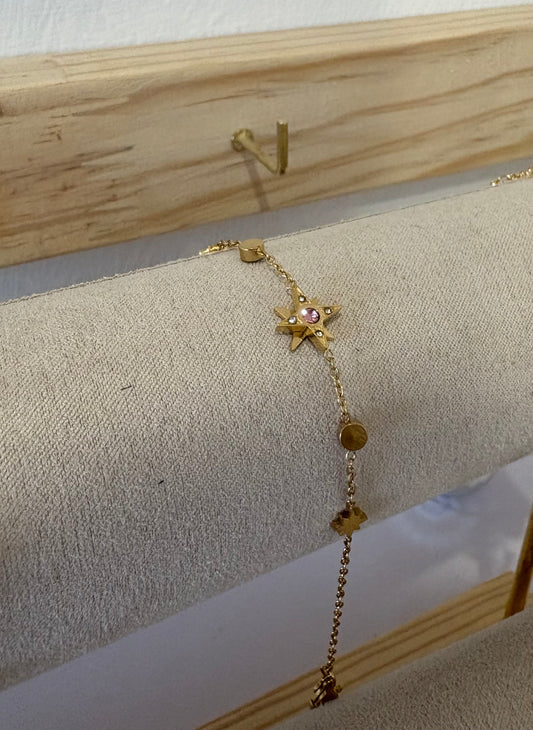 Pink star bracelet