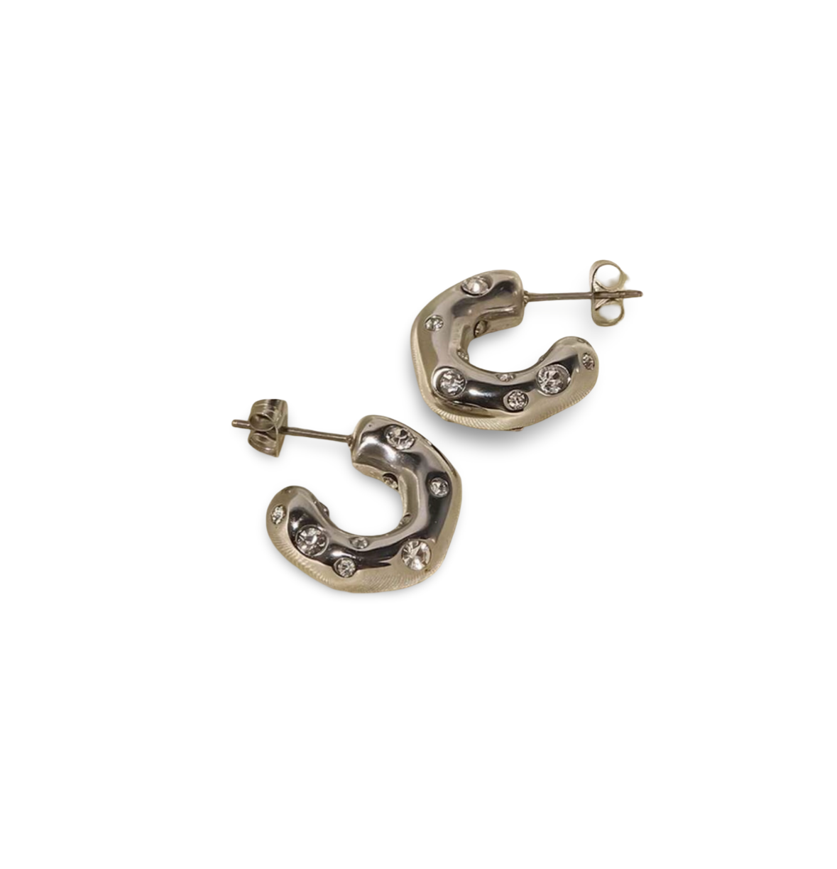 Silver diamond earring