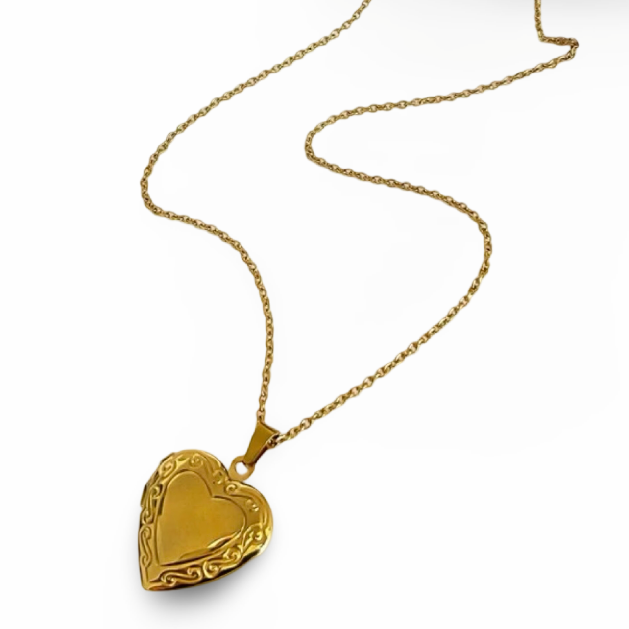 Gold locket necklace