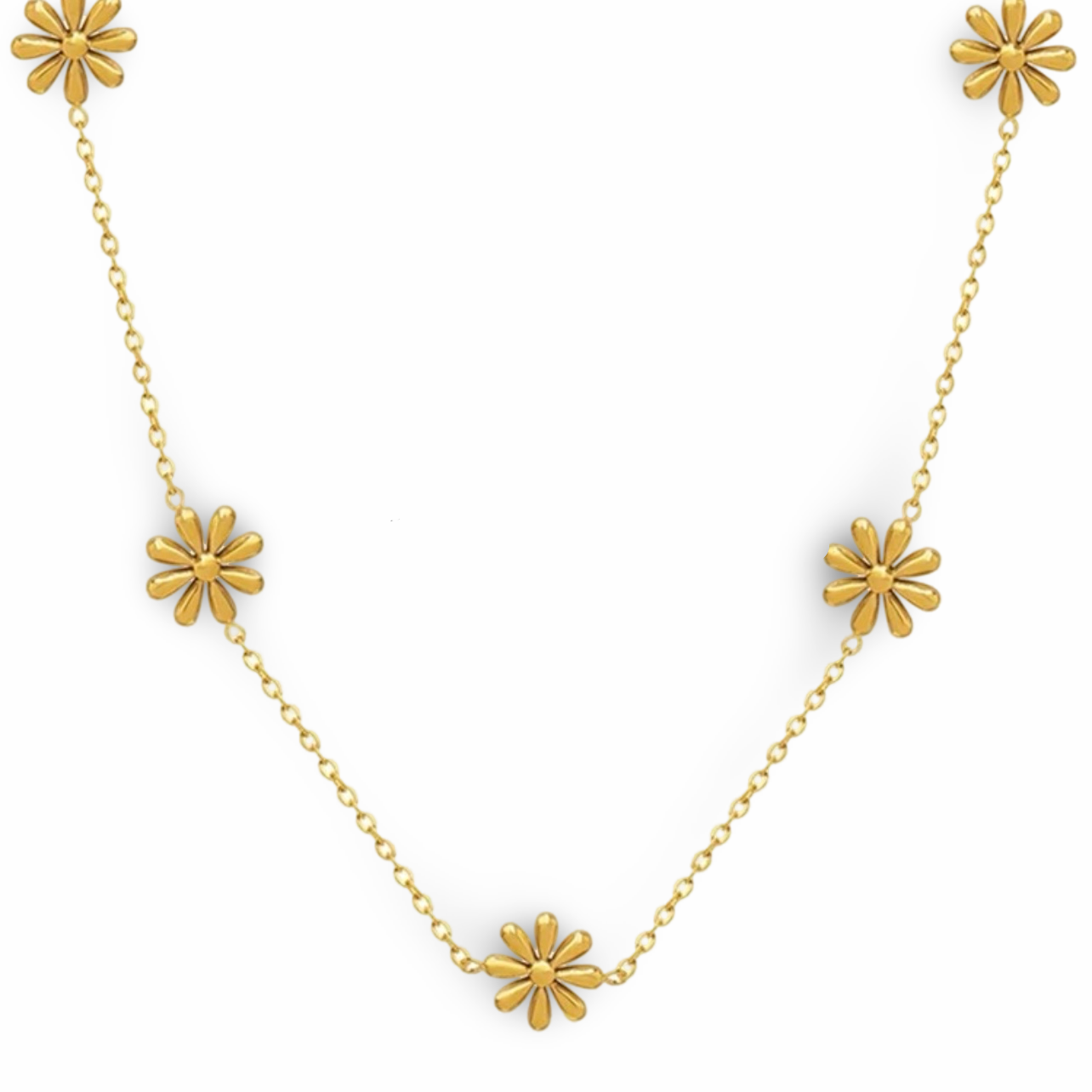 Flower gold necklace