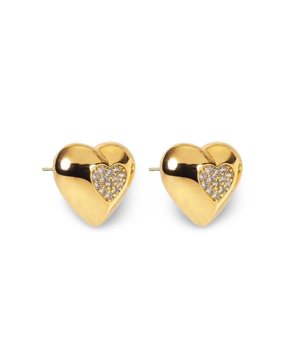Golden heart studs