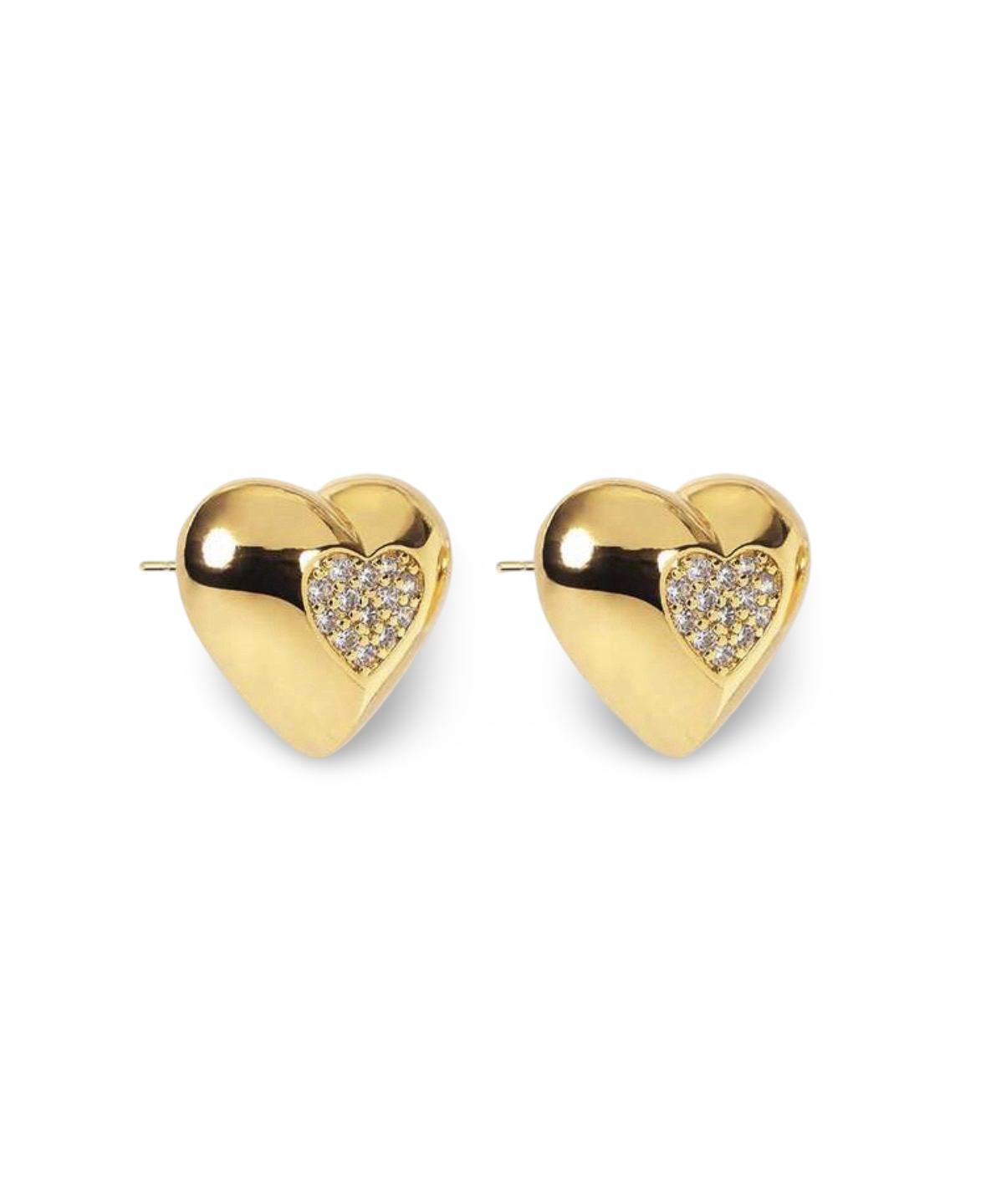 Golden heart studs