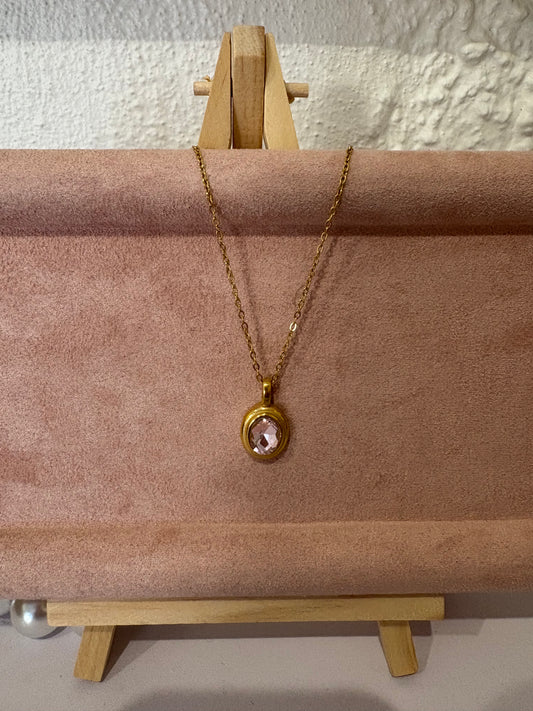Pink diamond necklace